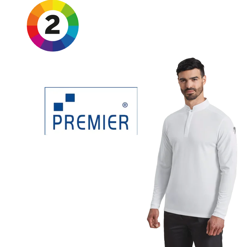 PR647 - Polo de cuisinier Coolchecker Essential à manches longues
